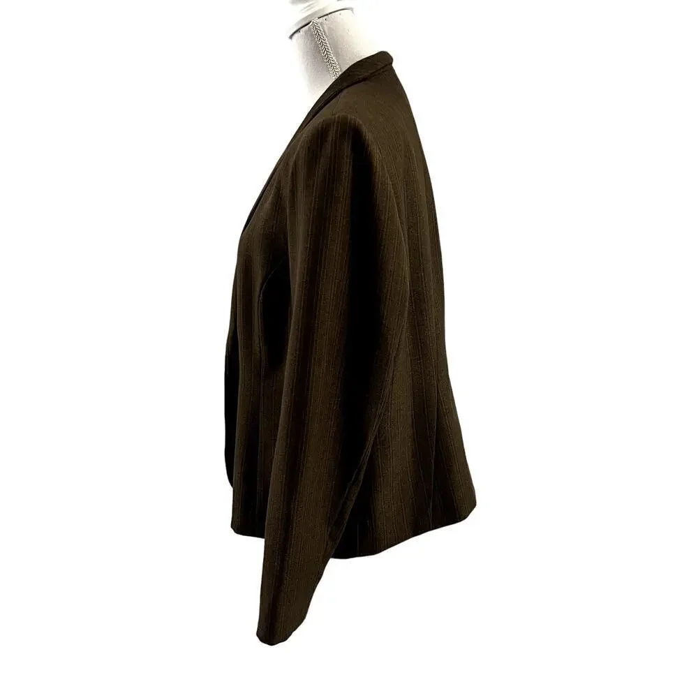 Alfred Dunner Brown Oversized Blazer Size 12 - Picture 3 of 6